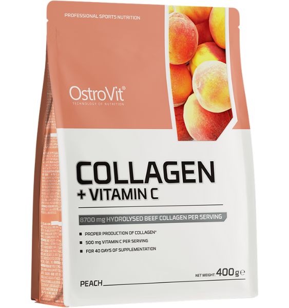 OSTROVIT Hidrolizēts kolagēns ar vitamīnu C zefīra garšas pulveris, 400 g