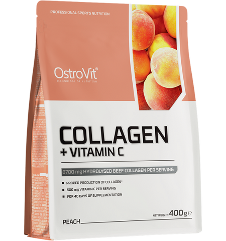 OSTROVIT Hidrolizēts kolagēns ar vitamīnu C zefīra garšas pulveris, 400 g