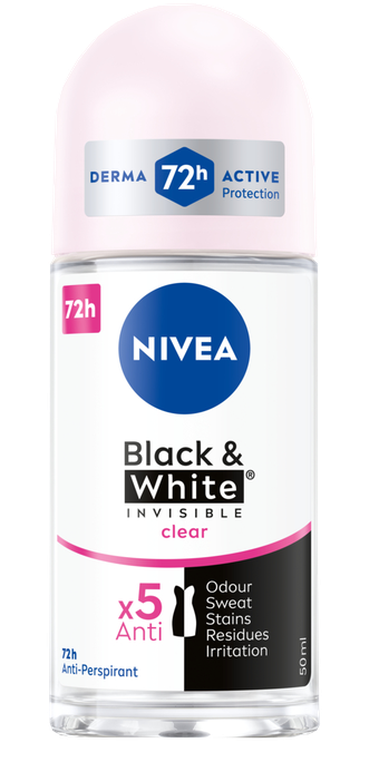 NIVEA Black & White Clear dezodorants rullītis sievietēm, 50 ml
