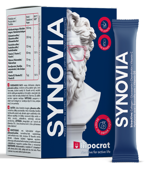 BIOFARMACIJA Hipocrat Synovia — 20 paciņu iepakojums locītavām un kauliem