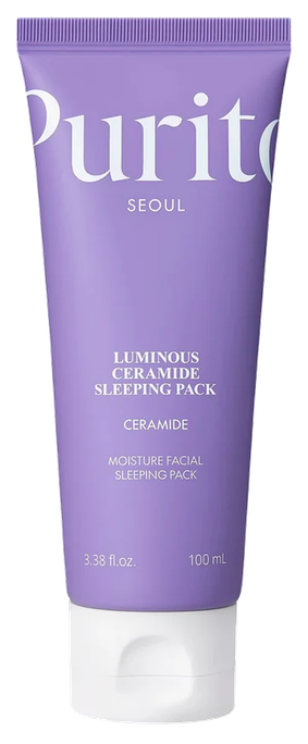 PURITO Luminous Ceramide nakts sejas maska atjaunošanai, 100 ml