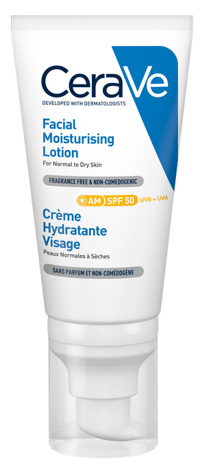 CERAVE Sejas krēms ar SPF 50 mitrināšanai, 52 ml