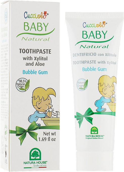 NATURA HOUSE Cucciolo — 50 ml bērnu zobu pasta ar Bubble-gum garšu