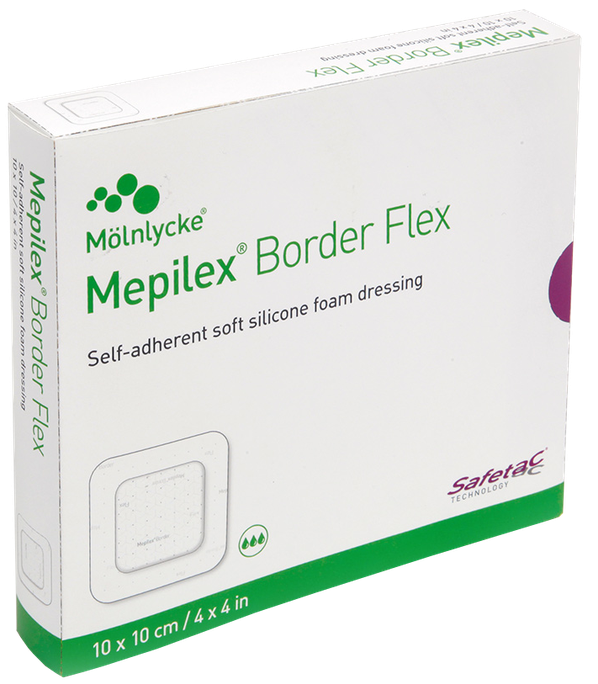 MEPILEX Border Flex 10 x 10 cm, 5 gab. pašlīpinoši plāksteri