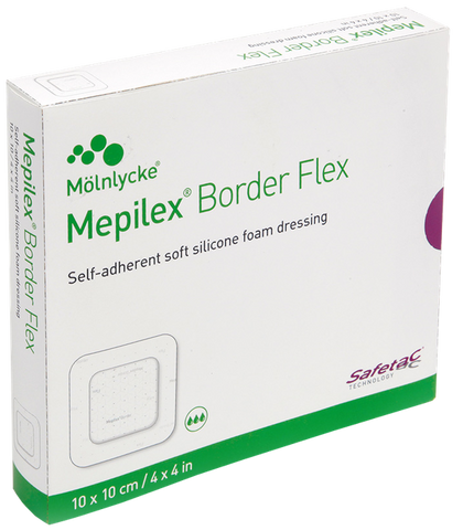MEPILEX Border Flex 10 x 10 cm, 5 gab. pašlīpinoši plāksteri