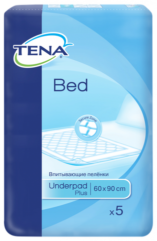TENA Bed Secure Zone Plus absorbējošie paladziņi 60 x 90 cm, iepakojums 5 gab.