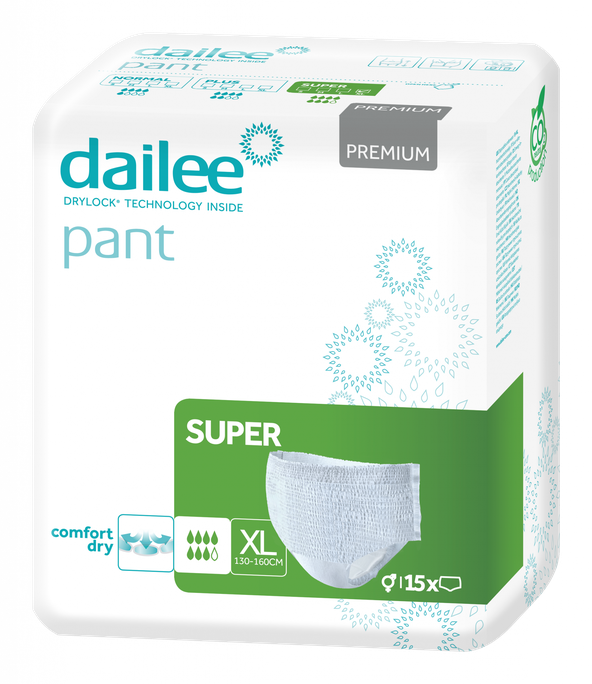 DAILEE Pant Premium Super XL - 15 absorpcisku biksīšu pāri urīna neatlaižu gadījumiem