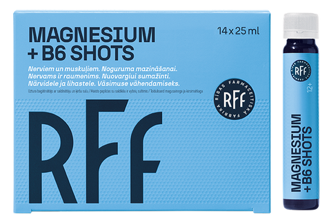 RFF Magnija un B6 vitamīna šķidrums (14 × 25 ml pudelītes)