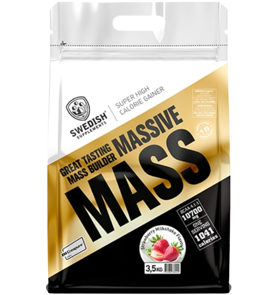 SWEDISH SUPPLEMENTS Massive Mass Strawberry Milkshake - pulveris 3500 g