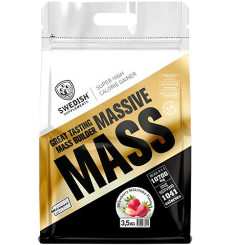 SWEDISH SUPPLEMENTS Massive Mass Strawberry Milkshake - pulveris 3500 g