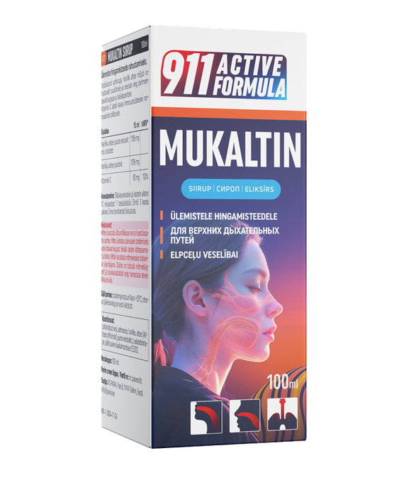 Mukaltin 911 Herbal Active Formula eliksīrs, 100 ml