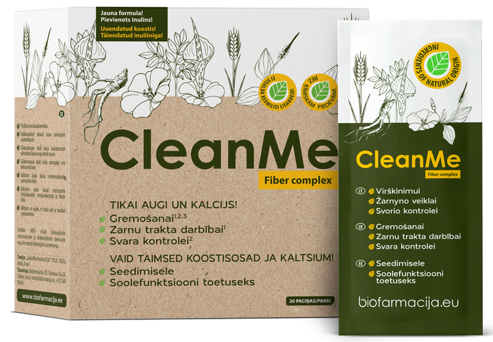 Clean Me pulveris paciņās (20 gab.) no BIOFARMACIJA