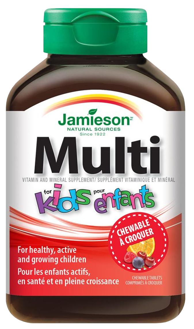 JAMIESON Vita-Vim Multi bērniem — 60 košļājamās tabletes ar daudzveidīgām garšām