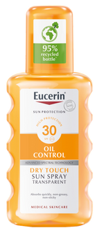 EUCERIN Sun Oil Control Dry Touch SPF30 200 ml izsmidzināms saules aizsarglīdzeklis ķermenim