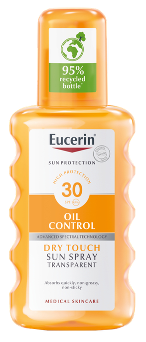 EUCERIN Sun Oil Control Dry Touch SPF30 200 ml izsmidzināms saules aizsarglīdzeklis ķermenim