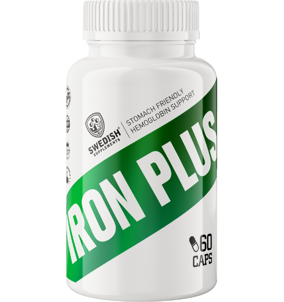 SWEDISH SUPPLEMENTS Iron Plus — 60 kapsulu iepakojums