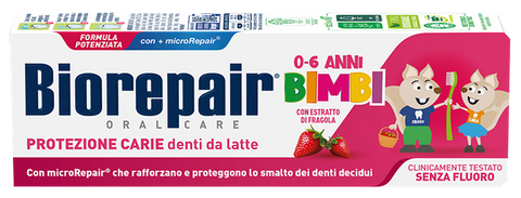 BIOREPAIR Kids (0-6 g.) Zemeņu zobu pasta, 50 ml