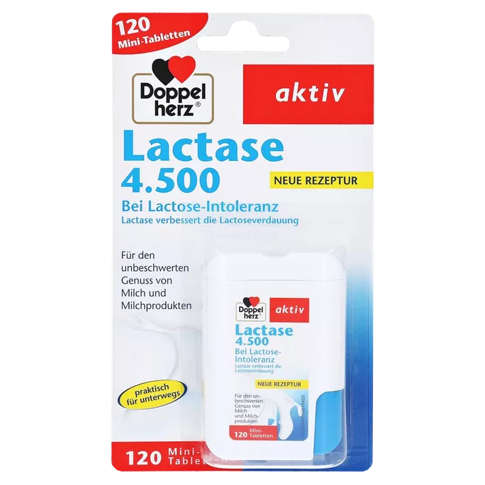 DOPPELHERZ Aktiv Laktāze 4.500 — 120 mini tabletes