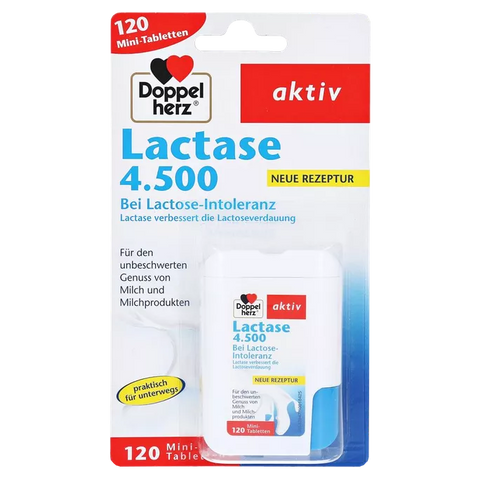DOPPELHERZ Aktiv Laktāze 4.500 — 120 mini tabletes