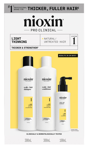 NIOXIN Sistēma 1 - Komplekts dabiskiem matiem ar vieglu plānēšanās tendenci