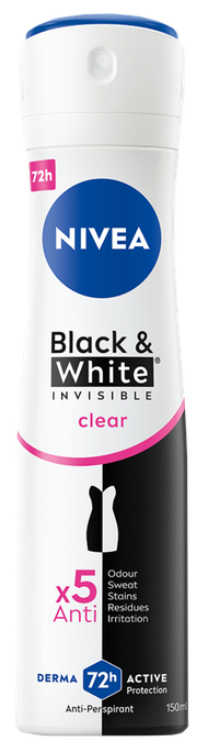 NIVEA Black & White Clear Dezodorants sievietēm aerosola formā, 150 ml