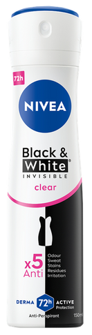NIVEA Black & White Clear Dezodorants sievietēm aerosola formā, 150 ml