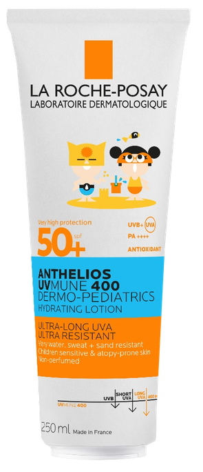 LA ROCHE-POSAY Anthelios UVMune 400 Dermo Pediatrics SPF50+ ķermeņa mitrinošs pieniņš, 250 ml