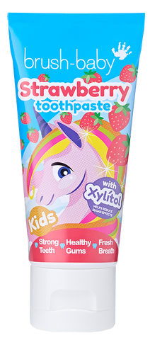 BRUSH BABY Unicorn, Zemeņu Aromāta Zobu Pasta Bērniem 3+ Gadu Vecumam, 50 ml
