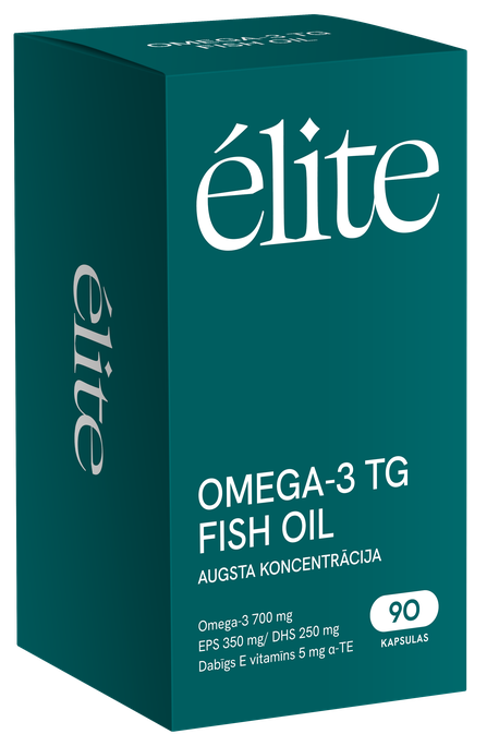ELITE Fish Oil kapsulas Omega-3 TG, 90 gab.