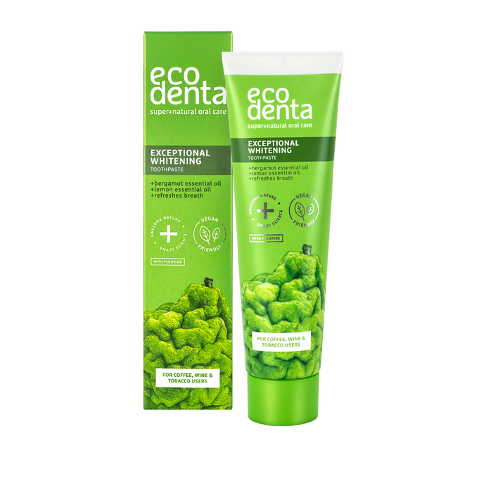 Balinošā zobu pasta ECODENTA ar Bergamotes un Citronu ēteriskajām eļļām, 100 ml