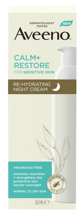 AVEENO Re-Hydrating Calm+Restore nakts sejas krēms, 50 ml
