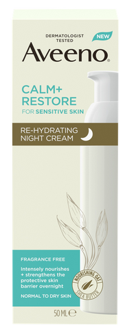 AVEENO Re-Hydrating Calm+Restore nakts sejas krēms, 50 ml