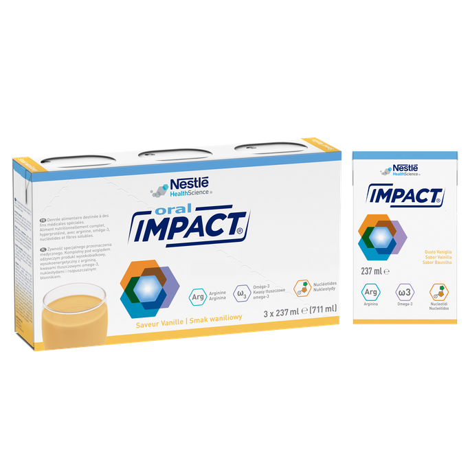 NESTLE Impact Oral Vaniļas garšas (237 ml) paciņas — 3 gab.