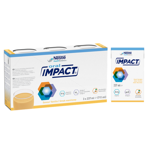 NESTLE Impact Oral Vaniļas garšas (237 ml) paciņas — 3 gab.