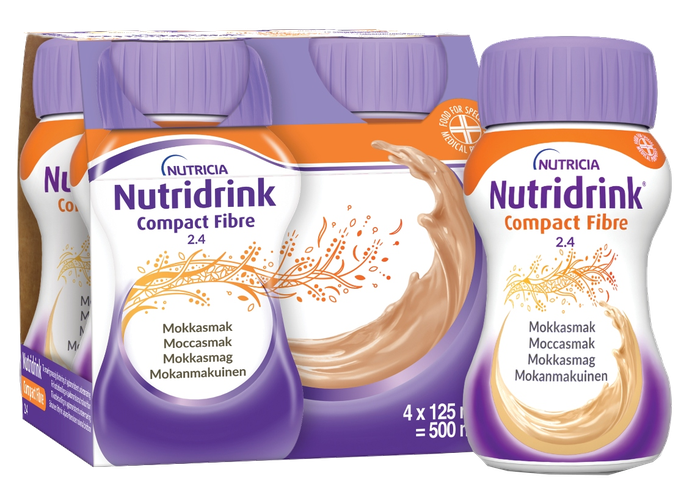 NUTRICIA Nutridrink Compact Fibre, Mokas Kafijas Garšu, 125 ml dzēriens 4 gab.