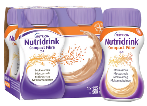 NUTRICIA Nutridrink Compact Fibre, Mokas Kafijas Garšu, 125 ml dzēriens 4 gab.