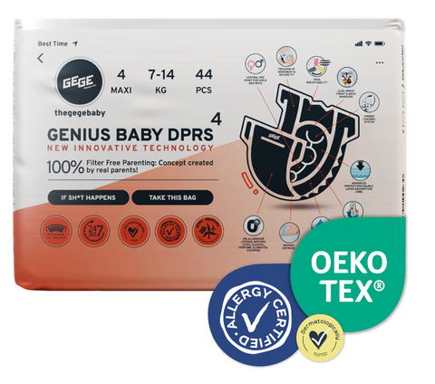 Maxi 4 autiņbiksītes GEGE Genius Baby DPRS (7-14 kg), 44 gab.