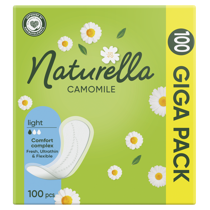 NATURELLA Chamomile Light Dienas Ieliktnīši, 100 Gab.