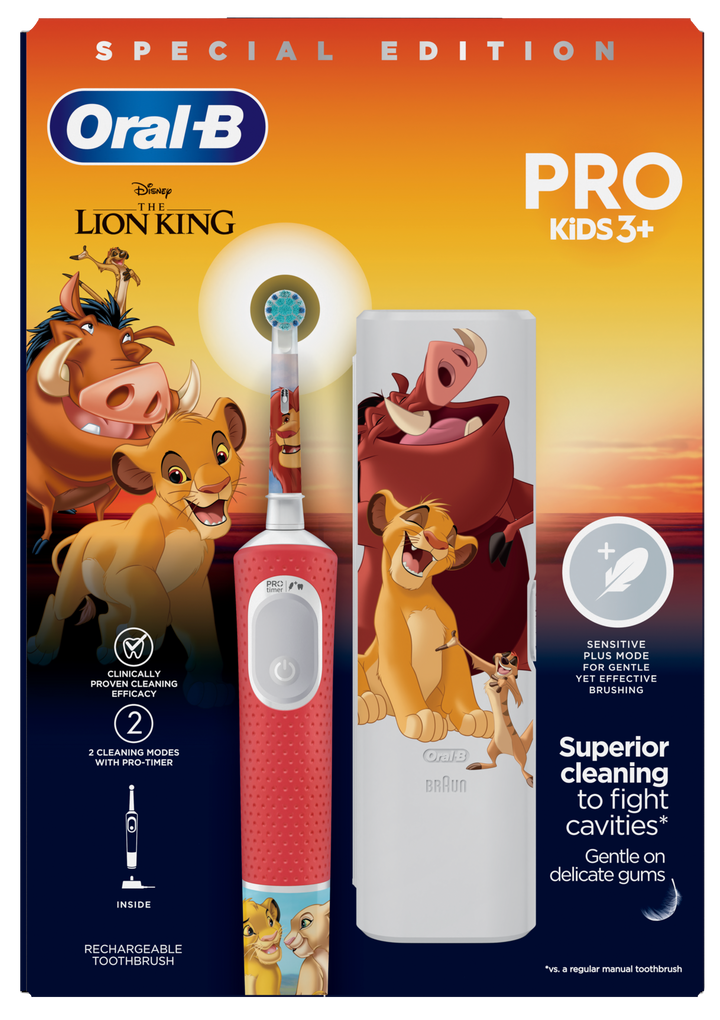 Elektriskā zobu birste ORAL-B Vitality PRO Lion King bērniem 3+ gadi, 1 gab.
