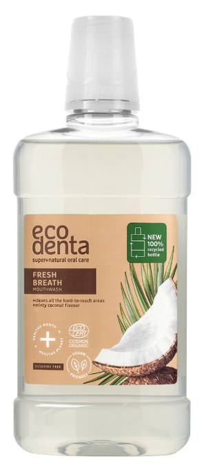 ECODENTA Fresh Breath kokosriekstu garša mutes skalošanas viela, 500 ml