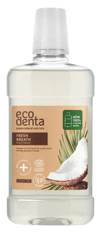 ECODENTA Fresh Breath kokosriekstu garša mutes skalošanas viela, 500 ml