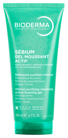 BIODERMA Sebium Active putojošā attīrošā želeja, 200 ml