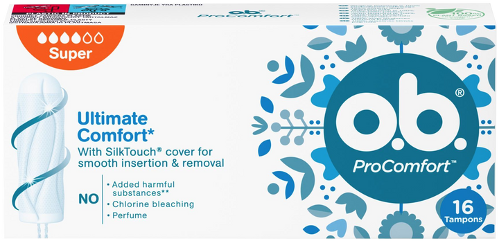 O.B. Ultimate Comfort Super tamponi, komplekts 16 gab.