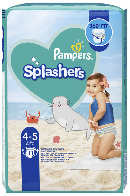 PAMPERS Splashers 4 autiņbiksītes peldēšanai (9-15 kg), 11 gab.