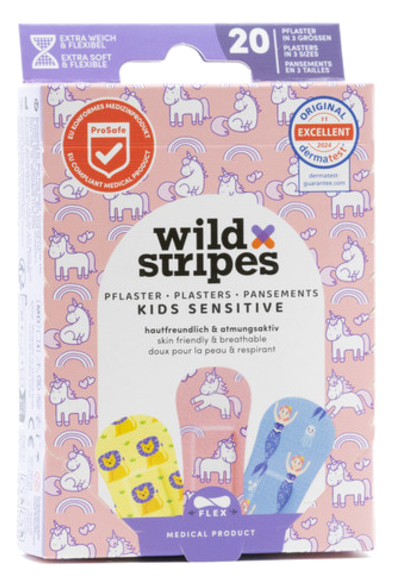 WILD STRIPES Kids Sensitive Fantasy plāksteri, 20 gab.