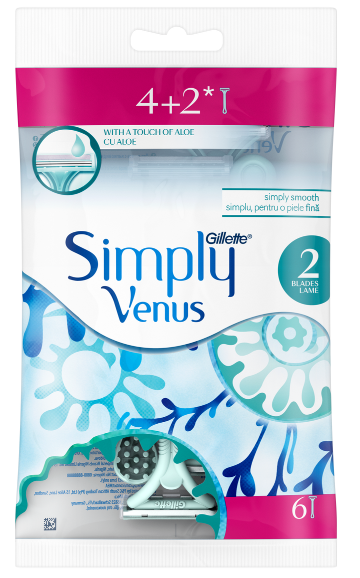 GILLETTE Simply Venus 2 — 6 vienreizlietojamie skuvekļi