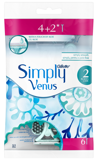 GILLETTE Simply Venus 2 — 6 vienreizlietojamie skuvekļi