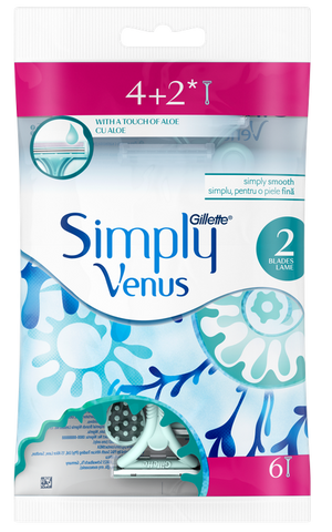 GILLETTE Simply Venus 2 — 6 vienreizlietojamie skuvekļi