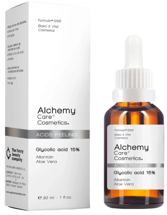 ALCHEMY serums ar 15% glikolskābi, 30 ml nakts pīlingam