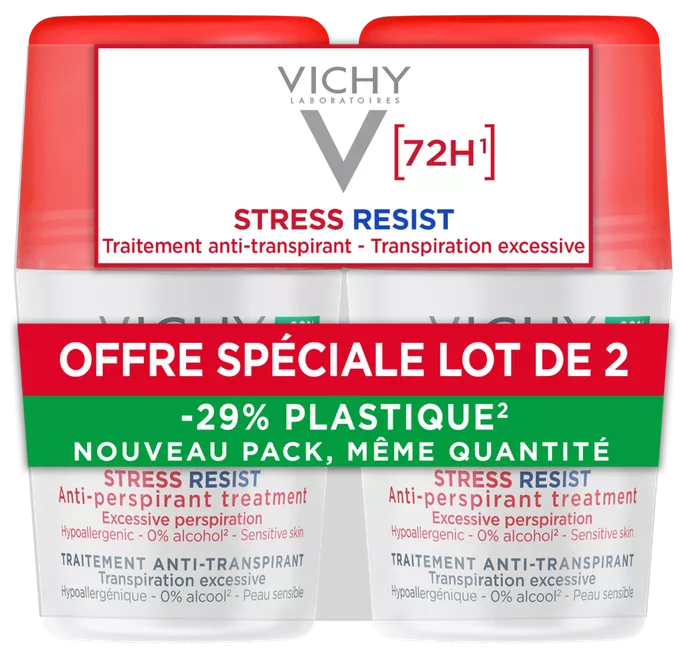 VICHY 72 stundu Stress Resist rullīšu antiperspirants, 2 gab.